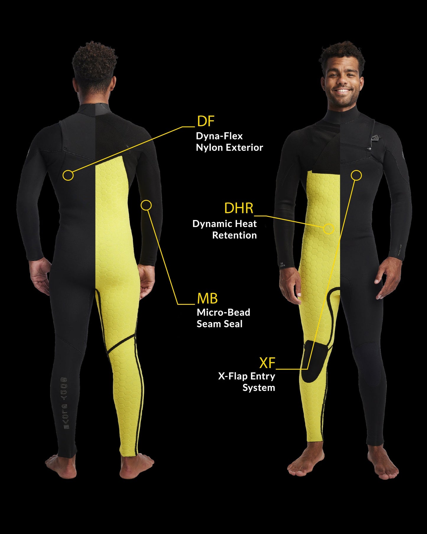 Wetsuits|Men Body Glove Men's Gold Cell 4/3mm Slant Zip Fullsuit