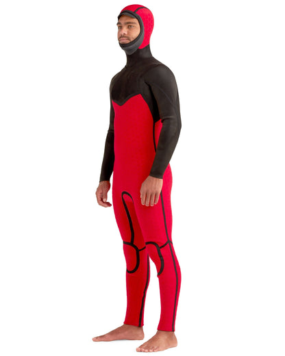 Wetsuits|Men Body Glove Red Cell 5/4/3mm Men's Chest-Zip Hooded Black Fullsuit