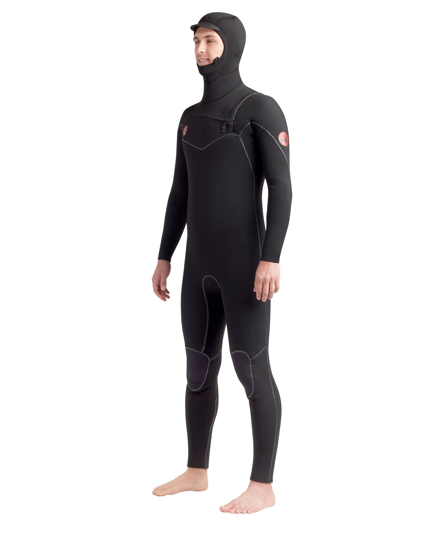 Wetsuits|Men Body Glove Red Cell 5/4/3mm Men's Chest-Zip Hooded Black Fullsuit