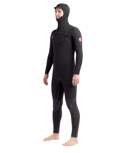 Wetsuits|Men Body Glove Red Cell 5/4/3mm Men's Chest-Zip Hooded Black Fullsuit