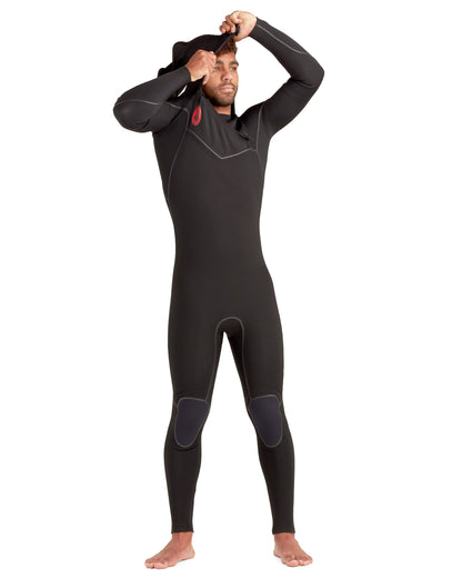 Men|Wetsuits Body Glove Red Cell 4/3mm Men's Chest-Zip Black Hooded Fullsuit